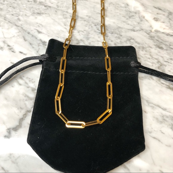 Gold Paperclip Chain Necklace - Picture 4 of 4